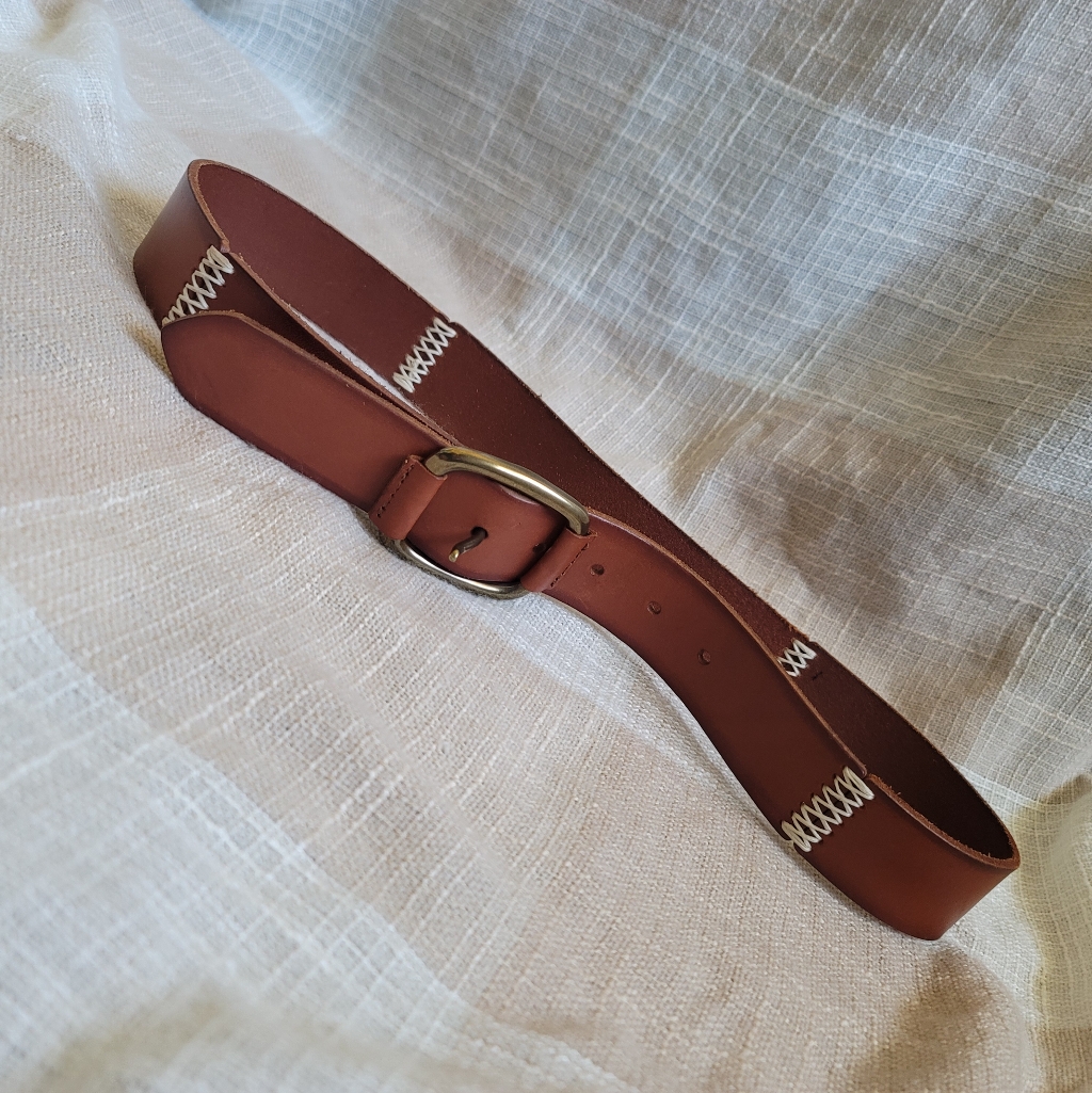 Lucky Brand Stitched Leather Belt